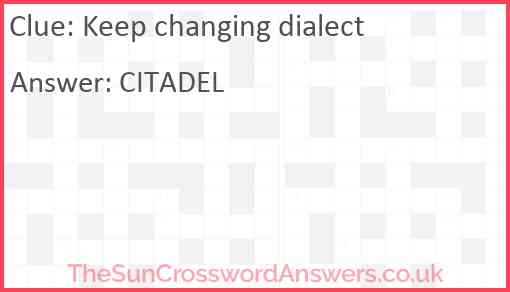 Keep changing dialect Answer