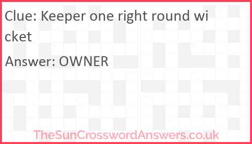 Keeper one right round wicket Answer