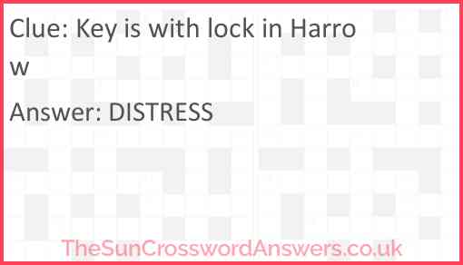 Key is with lock in Harrow Answer