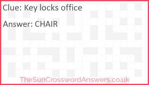 Key locks office Answer