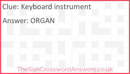 Keyboard instrument Answer
