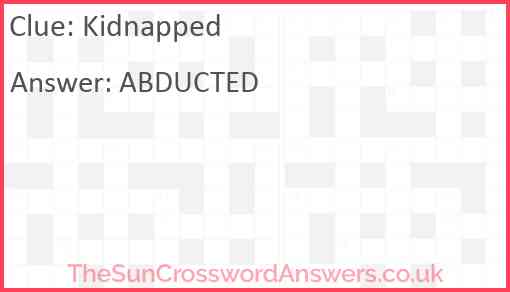 Kidnapped Answer