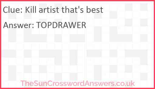 Kill artist that's best Answer