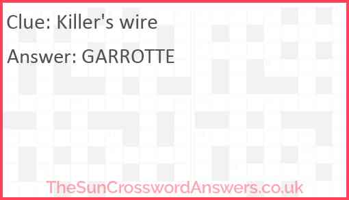 Killer's wire Answer