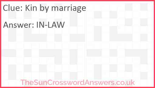 Kin by marriage Answer
