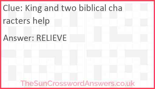 King and two biblical characters help Answer