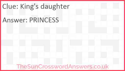 King's daughter Answer