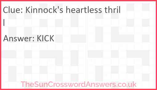 Kinnock's heartless thrill Answer