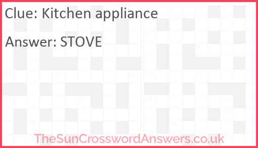 Kitchen appliance Answer