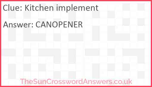 Kitchen implement Answer