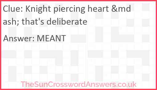Knight piercing heart &mdash; that's deliberate Answer