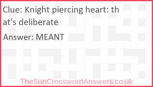 Knight piercing heart: that's deliberate Answer