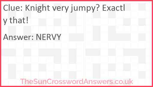 Knight very jumpy? Exactly that! Answer