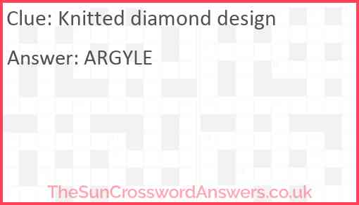 Knitted diamond design Answer