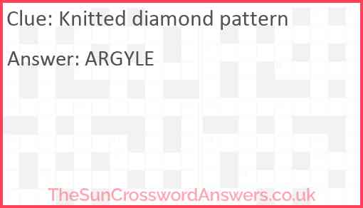 Knitted diamond pattern Answer
