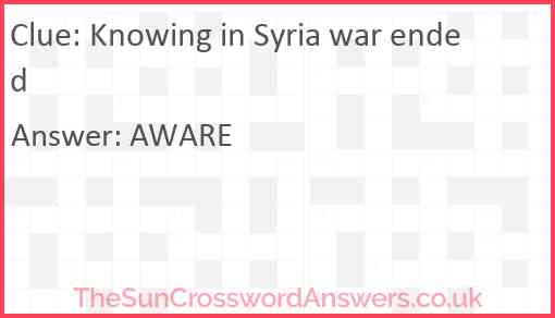 Knowing in Syria war ended Answer