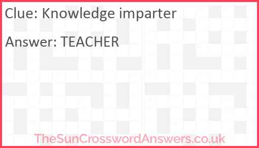Knowledge imparter Answer