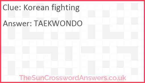 Korean fighting Answer