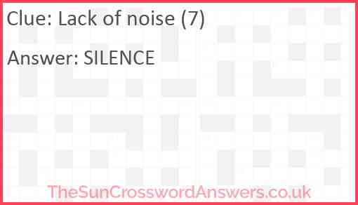 Lack of noise (7) Answer