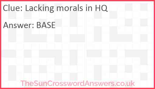 Lacking morals in HQ Answer