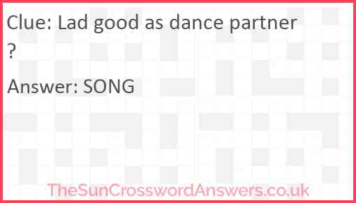 Lad good as dance partner? Answer