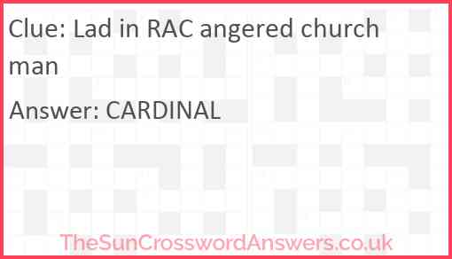 Lad in RAC angered churchman Answer