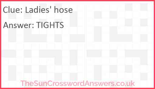 Ladies' hose Answer