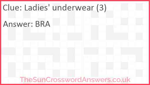 Ladies' underwear (3) Answer