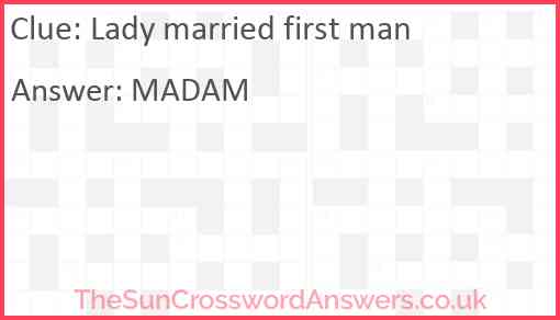 Lady married first man Answer
