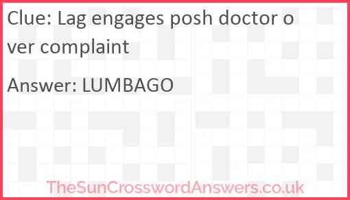 Lag engages posh doctor over complaint Answer