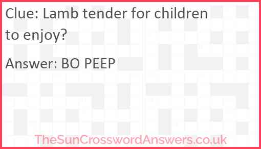 Lamb tender for children to enjoy? Answer