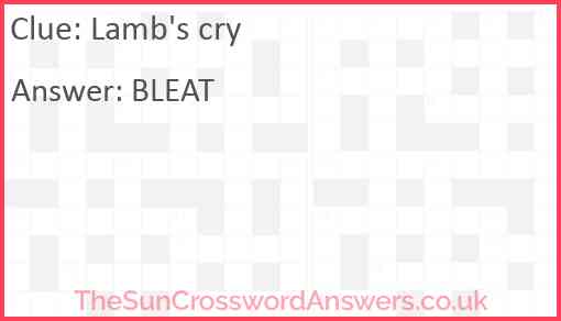 Lamb's cry Answer