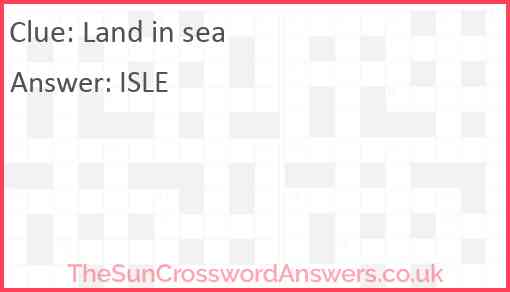 Land in sea Answer