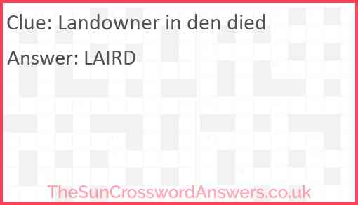 Landowner in den died Answer
