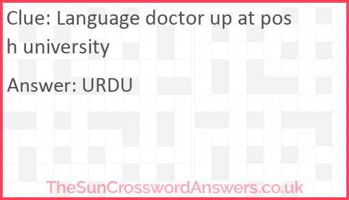 Language doctor up at posh university Answer