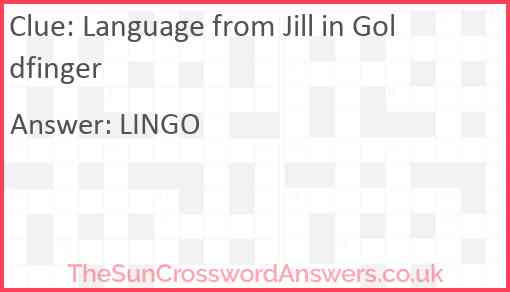 Language from Jill in Goldfinger Answer