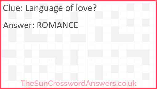 Language of love? Answer