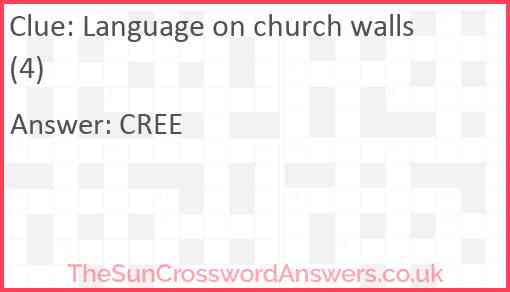 Language on church walls (4) Answer