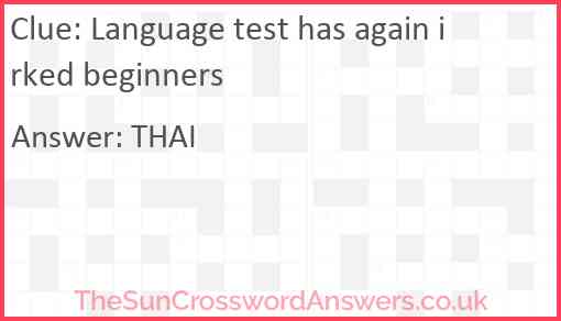 Language test has again irked beginners Answer