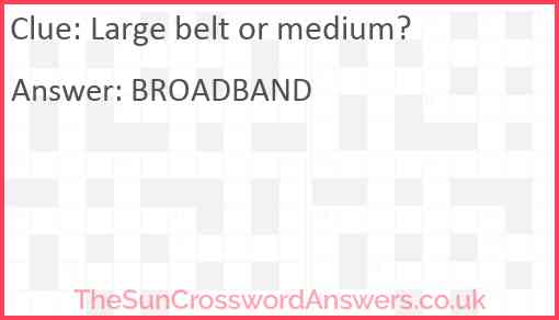 Large belt or medium? Answer