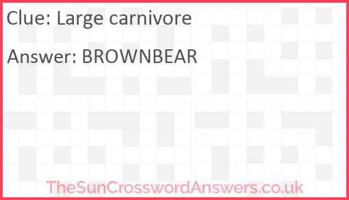 Large carnivore Answer