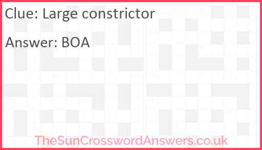 Large constrictor Answer