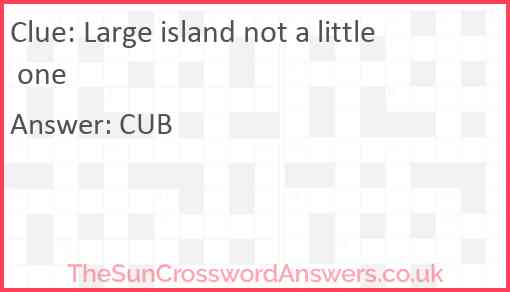 Large island not a little one Answer