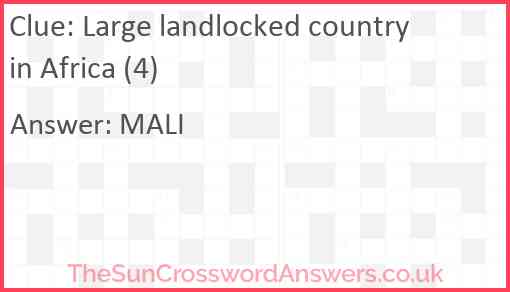 Large landlocked country in Africa (4) Answer