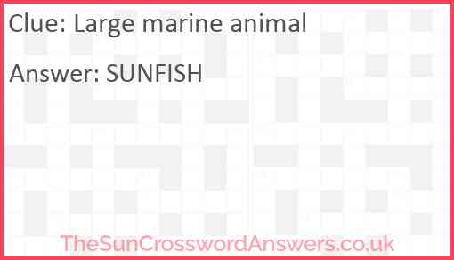 Large marine animal Answer