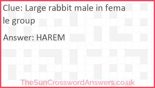 Large rabbit male in female group Answer