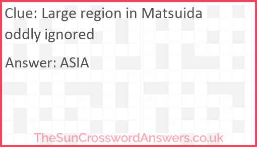 Large region in Matsuida oddly ignored Answer
