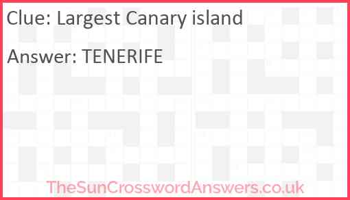 Largest Canary island Answer