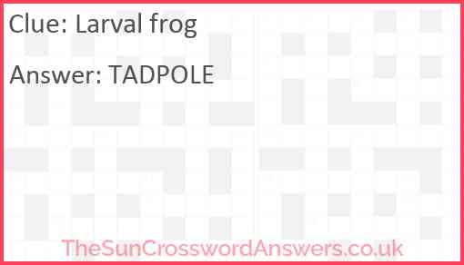 Larval frog Answer