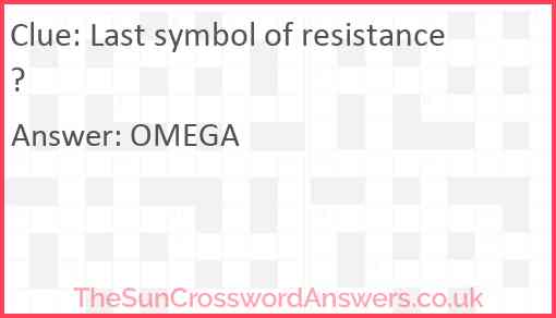 Last symbol of resistance? Answer